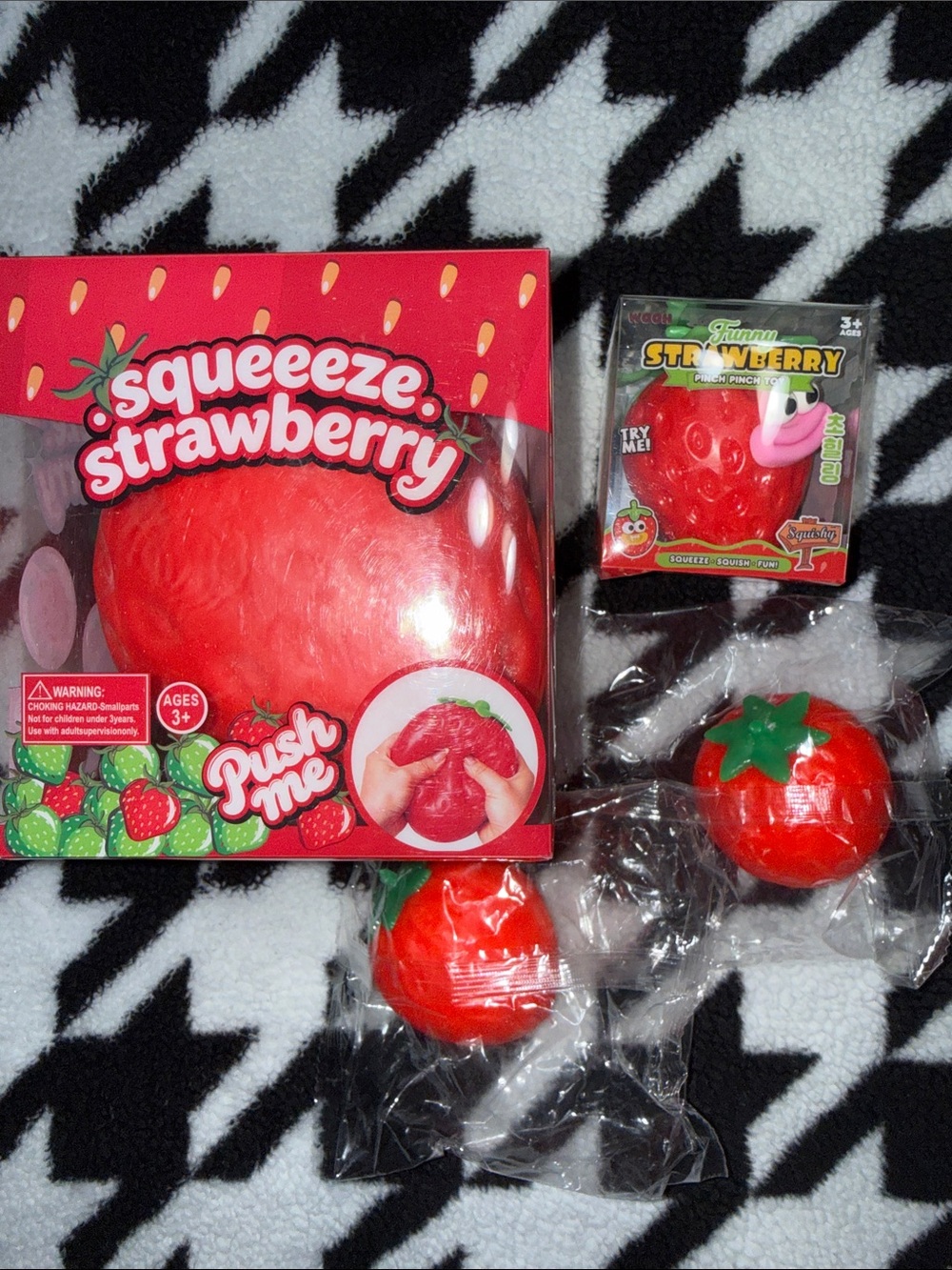 Strawberry Squish Toy Bundle